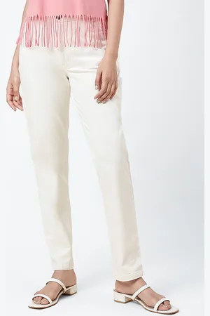 Fabindia Women Slim Fit Mid-Rise Chinos Trousers