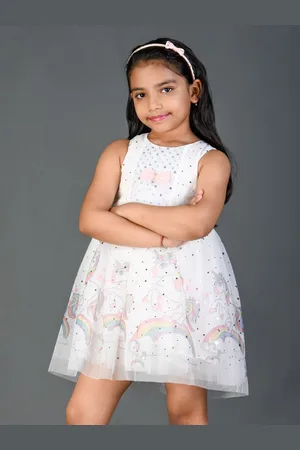 Kids On Board Girls Conversational Printed Fit & Flare Dress
