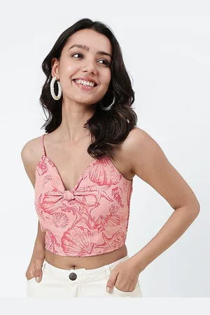 Fabindia Floral Printed Sleeveless Cotton Blouson Top