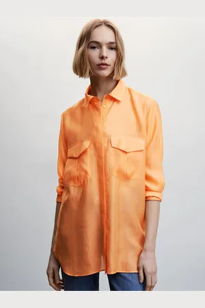 MANGO Women Orange Opaque Casual Shirt