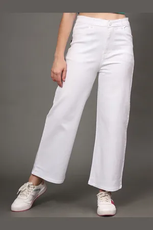 AngelFab Women Jean Wide Leg High-Rise Cotton Jeans
