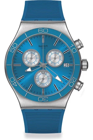 Swatch Unisex Blue Skeleton Dial & Blue Straps Analogue Watch