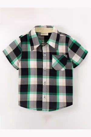 CrayonFlakes Boys Tartan Checked Cotton Casual Shirt