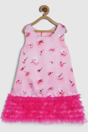 MANY FROCKS & Girls Pink Printed A-Line Dress