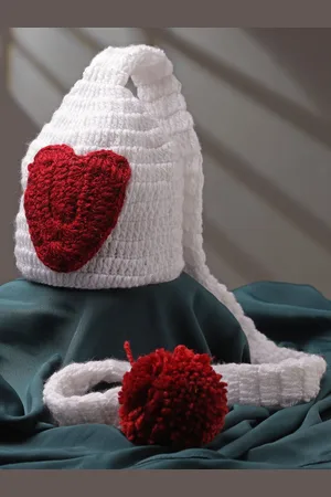 Babymoon Infants Heart Crochet Beanie Photoshoot Prop
