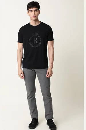 RARE RABBIT Men Rings-4 Slim Fit Solid Polo Collar T-Shirt