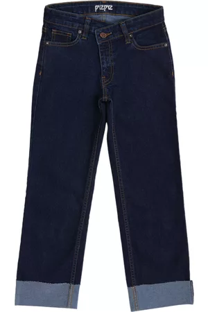 Pepe Jeans Girls Straight Fit High-Rise Cuffed Hem Cotton Jeans