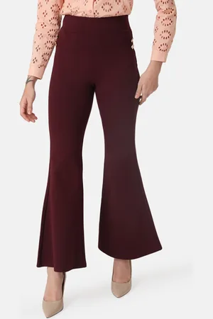 Kazo Women Regular Fit High-Rise Trousers