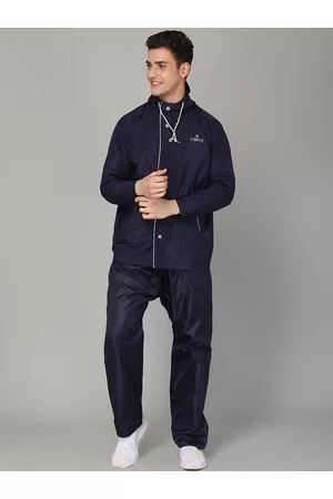 THE CLOWNFISH Arthur Men Blue Waterproof Double Layer Rain Coat