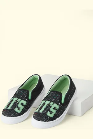 Pantaloons Boys Black Printed Slip-On Sneakers