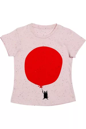 DOOR74 Unisex Kids Pink Printed Round Neck T-shirt