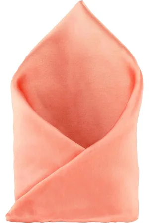 The Tie Hub Men Peach Solid Pocket Squares