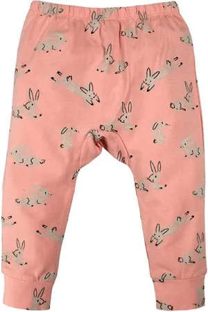 Nino Bambino Infants Girls Pink & Black Printed Organic-Cotton Ankle-Length Leggings