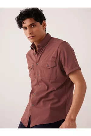 Andamen Men Cotton Button-Down Collar Premium Opaque Casual Shirt