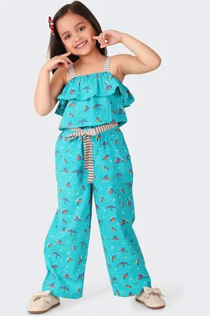 Fabindia Girls Cotton Printed Basic Jumpsuit