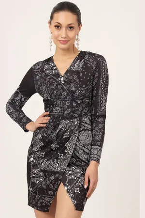 BEATNIK V-Neck Floral Print Mini Dress