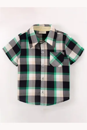 CrayonFlakes Boys Tartan Checked Cotton Casual Shirt