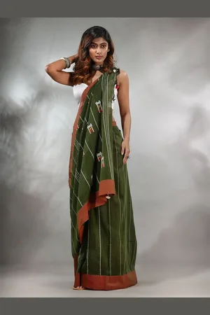 Charukriti Striped Pure Cotton Saree