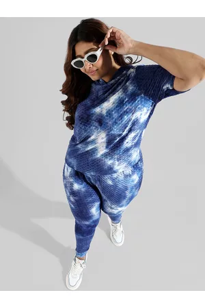 Instafab Women Plus Size Tie & Dye Top and Joggers Co-Ords Set