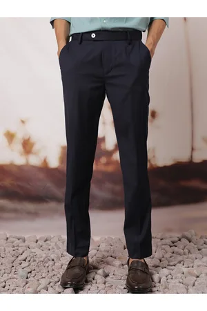 RARE RABBIT Men Vitaro Mid-Rise Slim Fit Formal Trouser