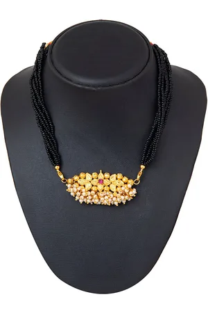 Shivansh Women Gold-Toned Mangalsutra Thushi Necklace