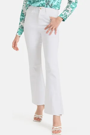 Kazo Women Cotton Flared High-Rise Jeans