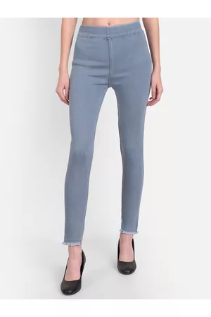 AngelFab Women Washed Skinny Fit Cotton Denim Jeggings