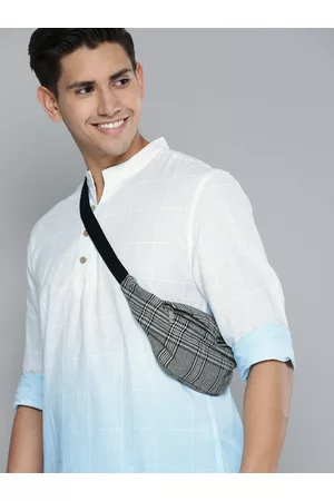 HERE&NOW Men Blue Slim Fit Ombre Colourblocked Casual Shirt