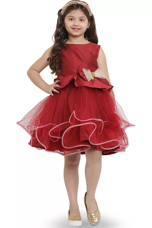 Bhama Girls Layered Net Dress
