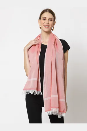 KLOTTHE Women Orange & White Solid Stole