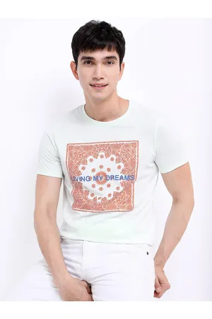 Ketch Men Sea Green Printed Slim Fit T-shirt