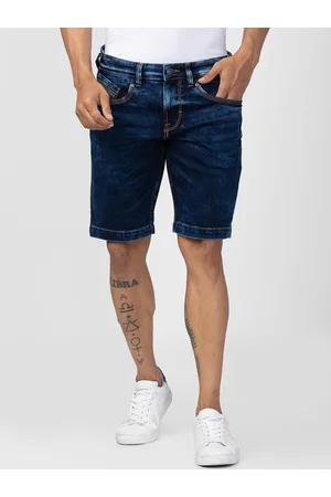 SPYKAR Men Washed Denim Shorts
