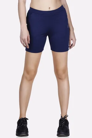 LAASA  SPORTS Women Navy Blue Slim Fit Rapid Dry Training or Gym Sports Shorts