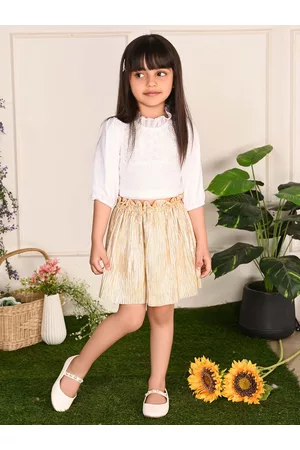 LilPicks Girls Embellished Top With Skirt