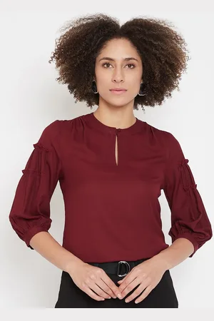 La Zoire Women Maroon Solid Top