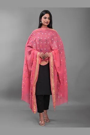 Apratim Printed Bandhani Cotton Dupatta with Zari