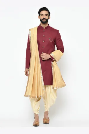KISAH Men Indowestern Sherwani Set With Dupatta