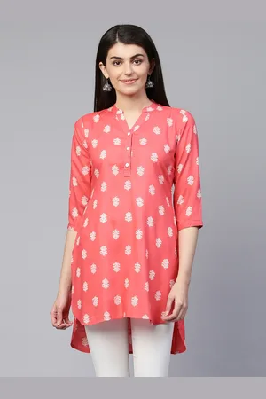 RANGMAYEE Women Pink & Off-White Printed Tunic