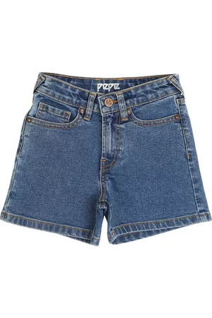 Pepe Jeans Girls Washed Skinny Fit High-Rise Cotton Denim Shorts
