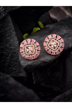 Saraf RS Jewellery Women Pink Contemporary Studs Earrings