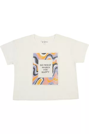 Pepe Jeans Girls White Printed Rachel Embellished T-shirt
