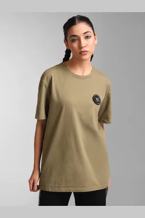 Kazo Women Olive Green Applique T-shirt