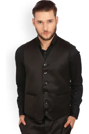 Wintage Men Black Waistcoat