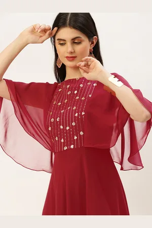 Ethnovog Floal Embroidered Sequined Maxi Dress