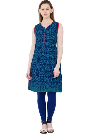 EZIS FASHION Navy Blue Floral Printed Kurta