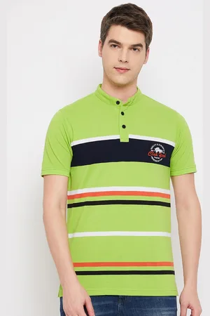 Club York Striped Polo Collar Cotton T-shirt