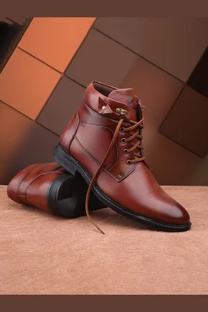 Kraasa Men Textured Mid-Top Regular Boots