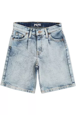 Pepe Jeans Girls Washed Loose Fit High-Rise Cotton Denim Shorts