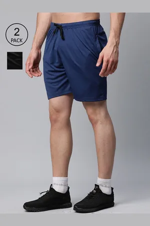 VIMAL JONNEY Men Black Training or Gym Shorts Pack Of 2