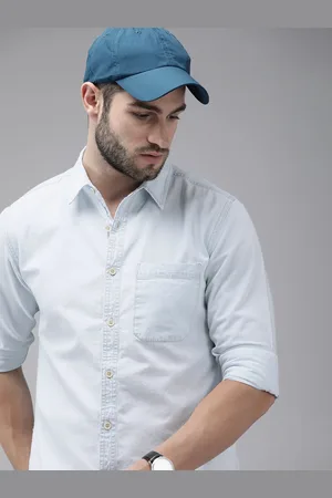 Buy Roadster Men Blue Denim Faded Casual Shirt - Shirts for Men 1358823 |  Myntra
